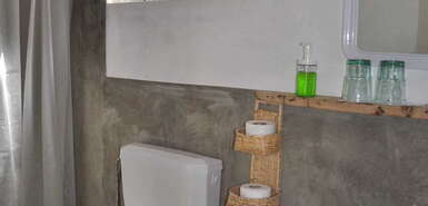 Santo Antão: Hotel Casa Maracujá - Waschbecken und WC