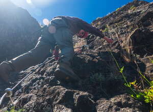 Fogo - Klettersteig - Nahaufnahme des Wanderers