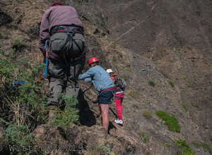 Fogo - Klettersteig - drei Wanderer
