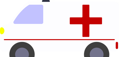 Illustration eines Krankenwagens mit Blaulicht