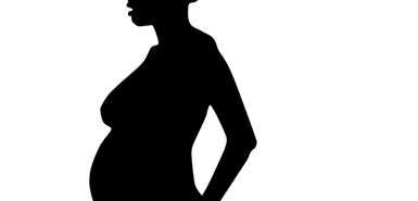 Schwarze Silhouette einer schwangeren Frau