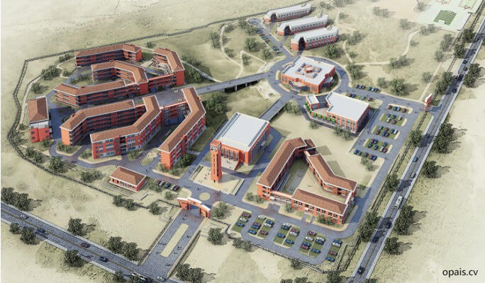 Lageplan neuer Campus der Uni-CV - Quelle: opais.cv